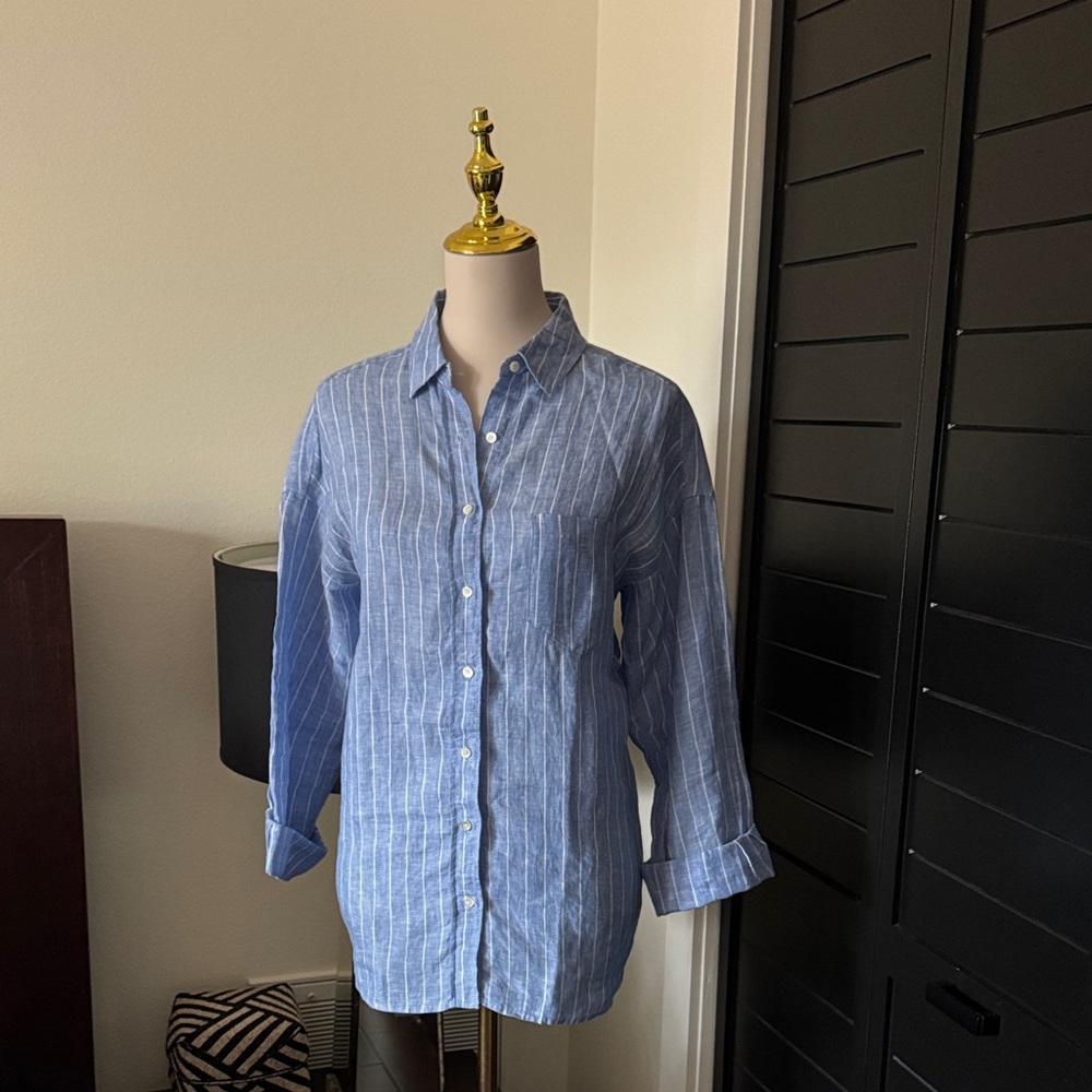 Blue Striped Women's Blouse